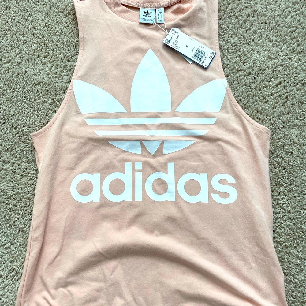 Adidas trefoil muscle tank.  Blush pink, small NWT